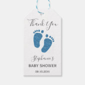 Blue Glitter Baby shower Dank je wel Cadeaulabel (Voorkant)
