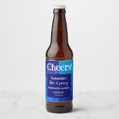 Blue Glitter Bachelorette Party Bier Etiket (Voorkant)