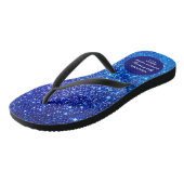 Blue Glitter Bachelorette Party Teenslippers (Schuin)