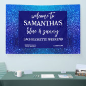 Blue Glitter Bachelorette Party Welkomstteken Spandoek (Beurs)