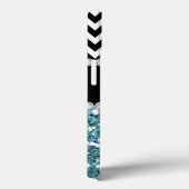 BLUE GLITTER BLACK CHEVRON MONOGRAMMED Case-Mate iPhone CASE (Achterkant / Rechts)