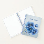 Blue Glitter Blue Poppies Sketchbook Notitieboek (Binnen)