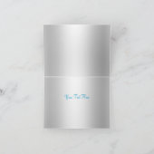 Blue Glitter & Bow bedankkaart (Binnen)