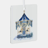 Blue Glitter Carousel Christmas Ornament (Voorkant Rechts)