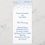 Blue Glitter Confetti Faux Folie Wedding Programme Programma (Voorkant)