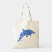 Blue Glitter Dolphin Tote Bag (Achterkant)