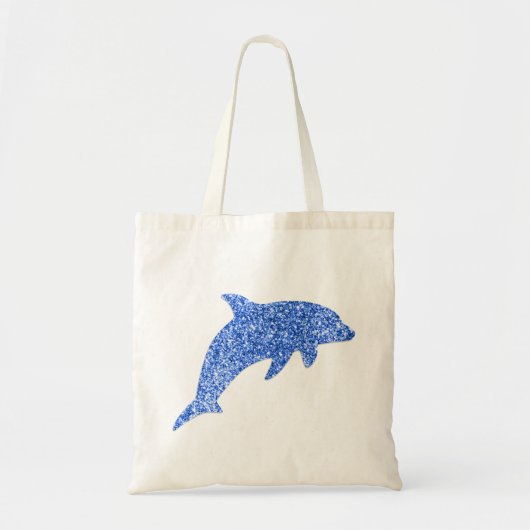 Blue Glitter Dolphin Tote Bag (Voorkant)