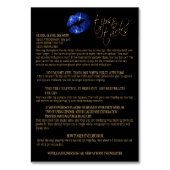 Blue Glitter en Gold Confetti Lip Instructies Kaart (Achterkant)