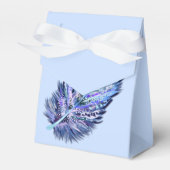 Blue Glitter Feather Gift Box Bedankdoosjes (Voorkant Zijde)