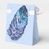 Blue Glitter Feather Gift Box Bedankdoosjes (Achterkant)