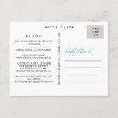 Blue Glitter Graduation Party Uitnodiging Briefkaa (Achterkant)