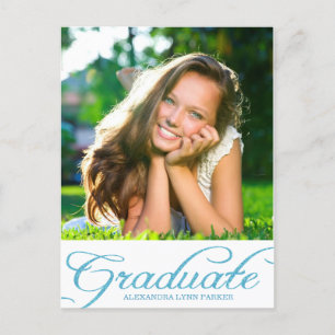 Blue Glitter Graduation Party Uitnodiging Briefkaa Briefkaart