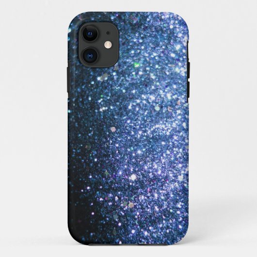 Blue Glitter iPhone Case sparkle (Achterkant)