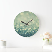 Blue Glitter: Kerst Abstract Grote Klok (Huis)