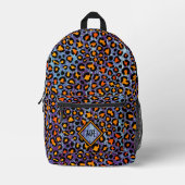 Blue Glitter Leopard Pattern Girly Cheetah Print Bedrukte Rugzak (Voorkant)
