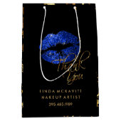 Blue Glitter Lips and Gold Marble - Hartelijk dank Medium Cadeauzakje (Voorkant)