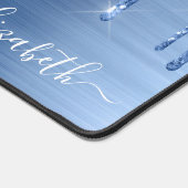 Blue Glitter Monogram Bureaumat (Hoek)