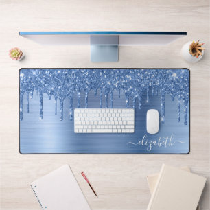 Blue Glitter Monogram Bureaumat