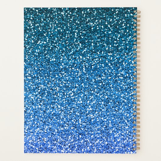 Blue Glitter Monogram  Planner (Achterkant)