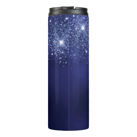 Blue glitter-naamscript thermosbeker (Achterkant)