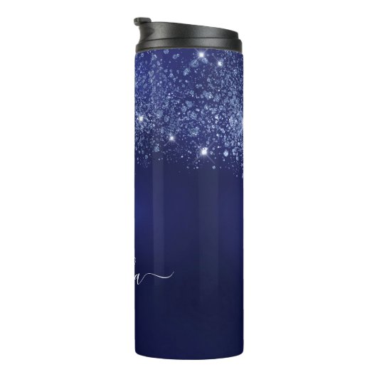 Blue glitter-naamscript thermosbeker (Geroteerd rechts)