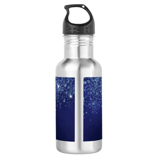 Blue glitter-naamscript waterfles  (Achterkant)