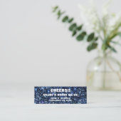 Blue Glitter Namen Datum Bruiloft Drink Ticket (Staand voorkant)