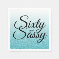 Blue Glitter Ombre 60 en Sassy 60th Birthday