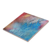 Blue Glitter Oranje Abstract Cool Pattern Modern Tegeltje (Zijkant)