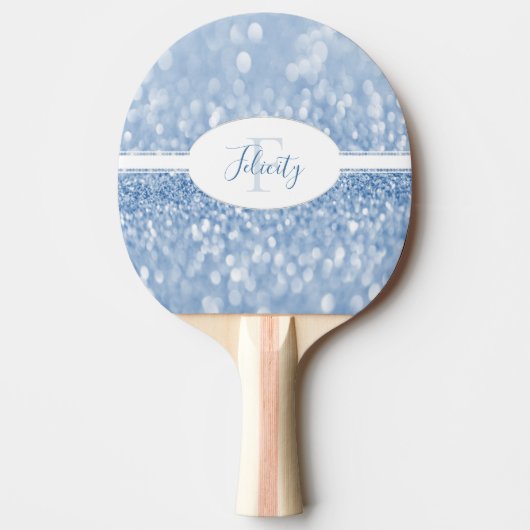 Blue Glitter Personalize Ping Pong Paddle Tafeltennisbatje (Voorkant)
