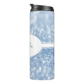 Blue Glitter Personalize Thermal Tumbler Thermosbeker (Geroteerd rechts)