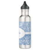 Blue Glitter Personalize Water Bottle Waterfles (Rechts)