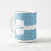 Blue Glitter Personalized Coffee Mok (Voorkant links)
