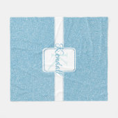 Blue Glitter Personalized Throw Blanket Fleece Deken (Voorkant (Horizontaal))