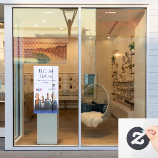 Blue Glitter Seniors Care Homes Peace Love Family Raamsticker (Winkelraam)