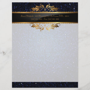 Blue Glitter Sequin Disco briefhoofd briefpapier Ontwerp