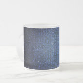 Blue Glitter Sequin Frosted Glass Coffee Mok Cup (Voorkant links)