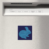Blue Glitter Silhouette Easter Bunny Magnet Magneet (Insitu (Vaatwasser))