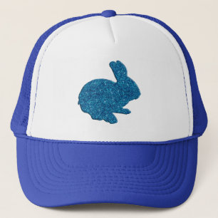 Blue Glitter Silhouette Easter Bunny Pet