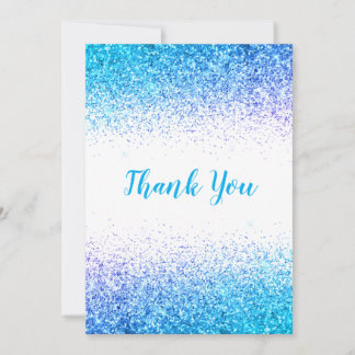 Blue Glitter Simple Moderne-kaart met dank Bedankkaart
