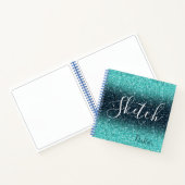 Blue Glitter Sketchbook Notitieboek (Binnen)