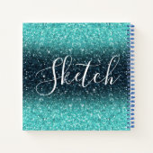Blue Glitter Sketchbook Notitieboek (Achterkant)