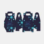 Blue Glitter Snowflakes Bedankdoosjes (Uitgevouwen)