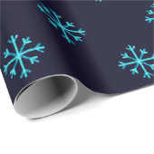 Blue Glitter Snowflakes Cadeaupapier (Rol Hoek)