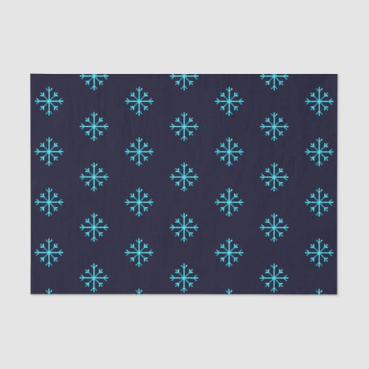 Blue Glitter Snowflakes Tissuepapier (Voorkant)