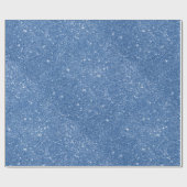 Blue Glitter Sparkles Cadeaupapier (Vlak)