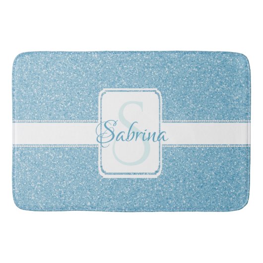 Blue Glitter Specialized Bath Mat (Voorkant)