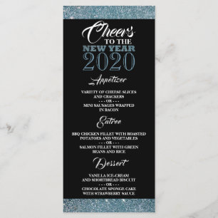 Blue Glitter Stripes, nieuwjaar Menu