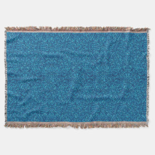 Blue Glitter Throw Blanket Deken