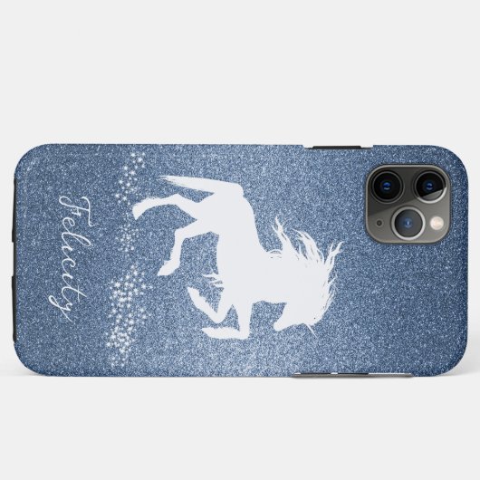 Blue Glitter Unicorn Case-Mate iPhone Case (Achterkant (horizontaal))